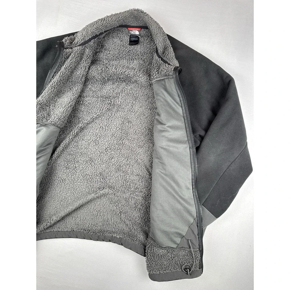 The North Face Sherpa Fleece Jacket 2XL Gray Full Zip Heavyweight Outdoor